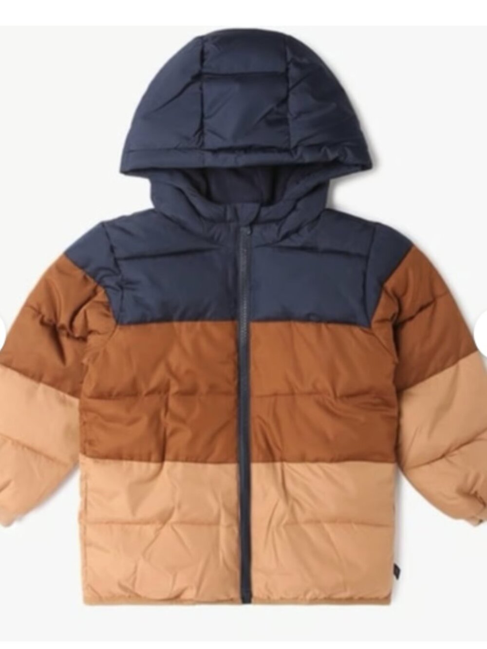 Gap Kids Color Block Cold Control Brown Blue Baby Puffer Jacket 12-18 Month